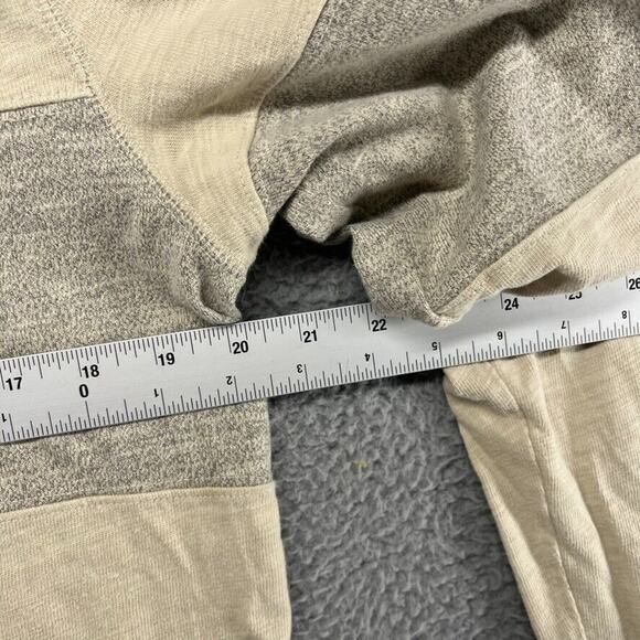 Abercrombie & Fitch Sweatshirt Men's Small Tan Gray Colorblock Hoodie Pullover - Picture 4 of 10